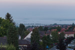 August 2017: Noch mal ein letzter Blick auf Göttingen, Geismar, Morgennebel im Leinetal, Eisenacher Straße