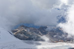 Blick in die Wolken vom Klein Matterhorn, links Testa Grigia