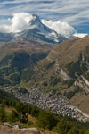 Zermatt und Matterhorn, Blick von Tufteren